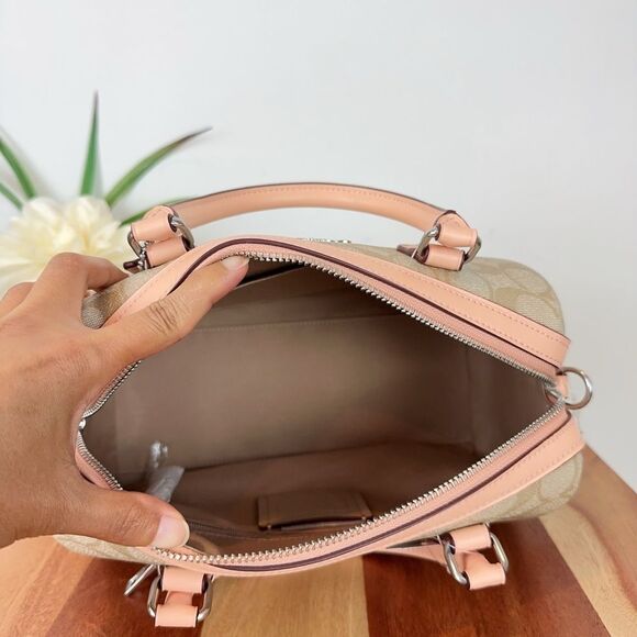 NWT Coach Rowan Satchel Bag In Signature Canvas - Picture 5 of 8